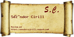 Sándor Cirill névjegykártya